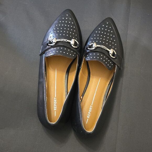 BRAND NEW REPORT RENDER LOAFERS WITH SILVER DETAILING DESIGN FLAT - Picture 5 of 15